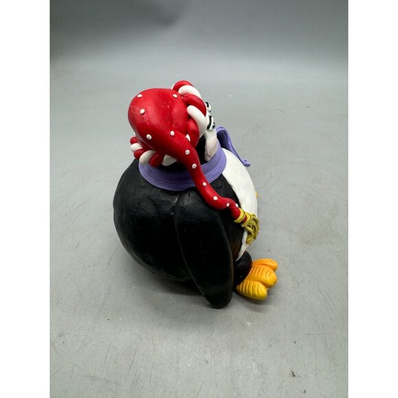 Christmas Handcrafted Clay Penguin Figurine Tia Lola 4/98 7" Tall READ - Picture 6 of 8